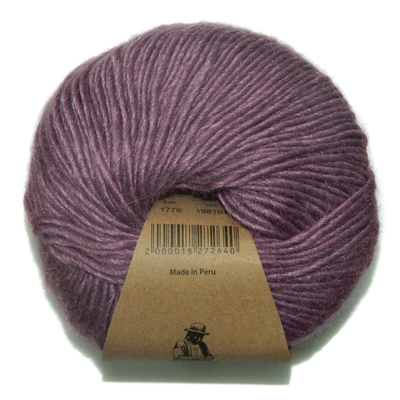 Пряжа "PALLA" 1778 фиалка 50 г/140м 60% премиальная шерсть высокогорных перуанских овец, 20% HZ альпака, 20% шелк 