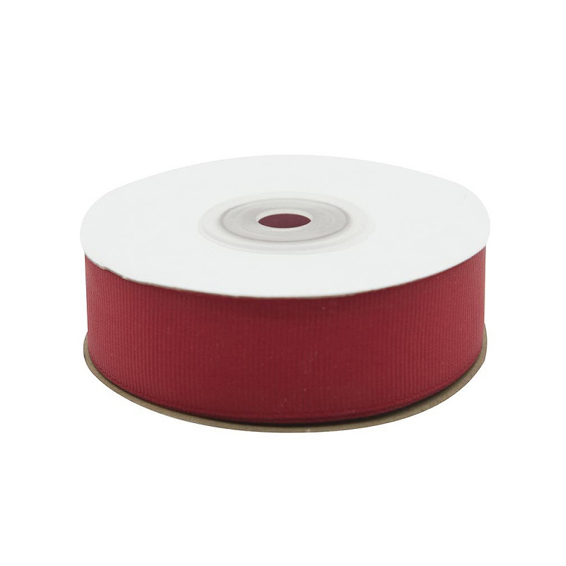 Лента репсовая 25мм т. красный 25мм*25м 028														