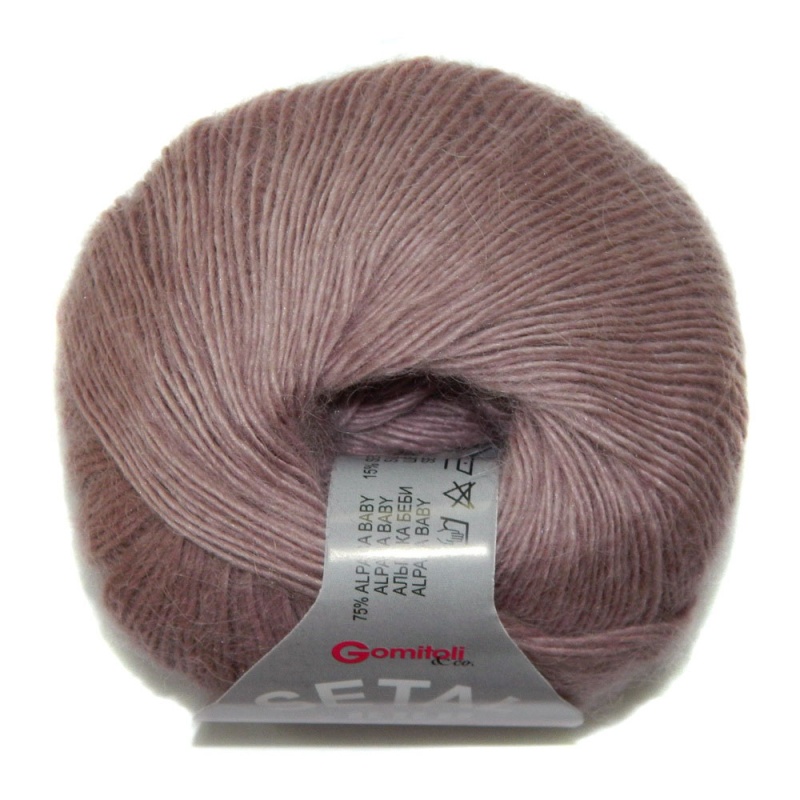 Пряжа "SETAL" 1707 розово-бежевый  10*25 г. 150м 75% альпака бэби, 15% шелк, 10% акрил ITALY 1707														
