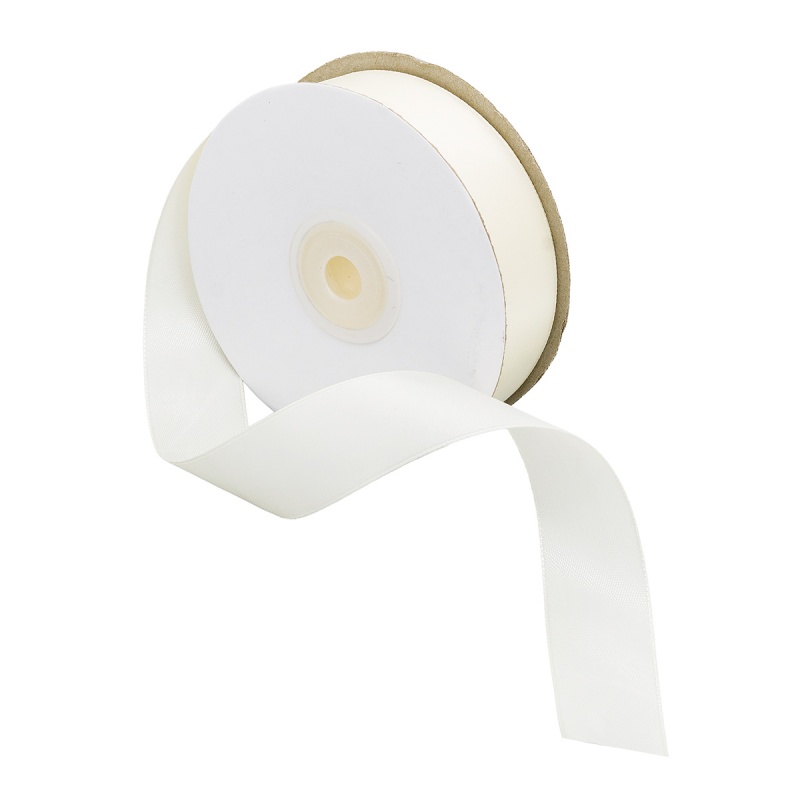 Лента атласная 25мм 8004/3002 молочный, 25мм*32,9м  IDEAL 8004/3002/002														