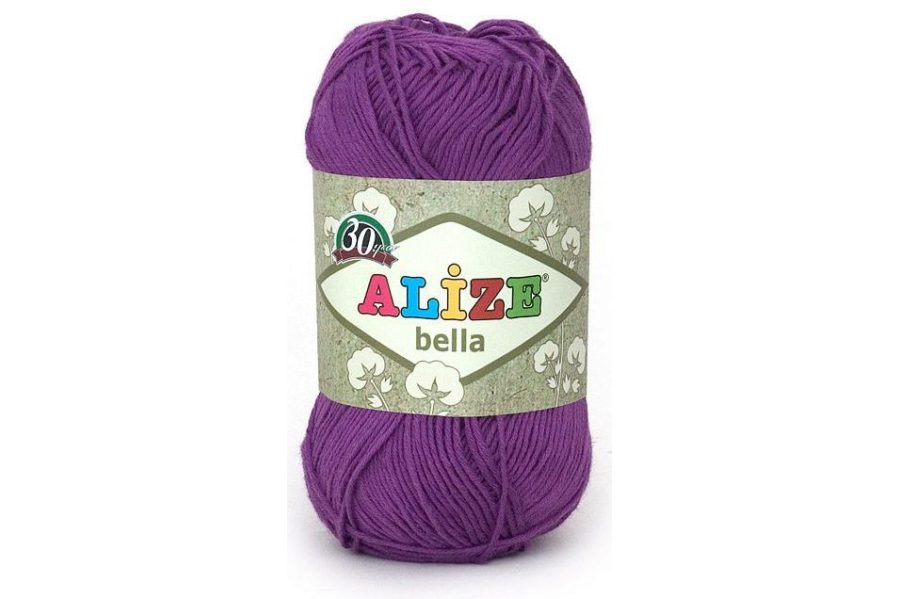 Пряжа "BELLA" фиолетовый 45 5*50 г. 180м 100% хлопок  ALIZE