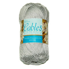 Пряжа "Cable 5" 89 св.серый 10*50 г. 165м 100% хлопок мерсериз.  Италия 89