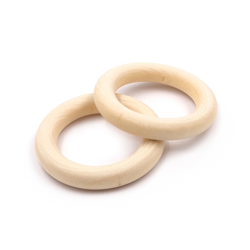 Бусины деревянные колечки 60мм, неокрашенные 2шт. 502579														
