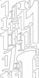 Наклейки контурные "Цифры с №1" винил. пленка, самоклеющиеся цв. белый 24,5х10 см  KNORR PRANDELL 1541199														