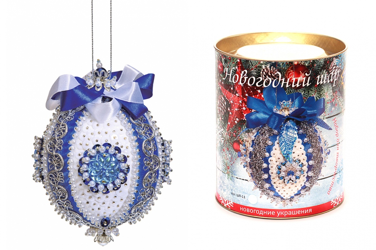 Набор для творчества "Новогодний шар. Царский синий" пайетки   Волшебная мастерская ШП-04														