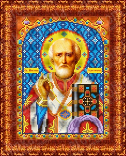 Канва с рисунком бисер "Св. Николай Чудотворец" (А4)  Каролинка КБИ-4025/1														