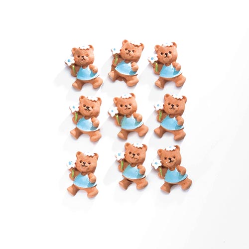 Декоративный элемент Медвежата 2,0*1,5см полирезин голубой набор 9шт.  GLOPEX 63805450														