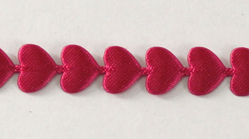 Лента фигурная  "Сердечки" 8мм красный 005, 8мм*25м