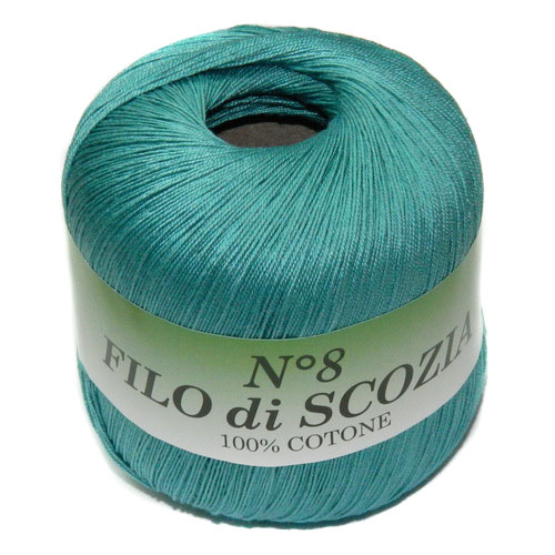 Пряжа "FILO di SCOFIA №8" 132 лазурный 10*50 г. 340м 100% хлопок  Италия 132														