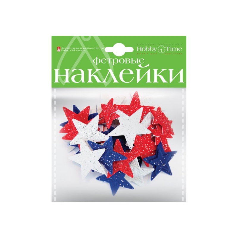 Наклейки фоамиран Звездочки в блестках набор №7  АЛЬТ 2-093/07														