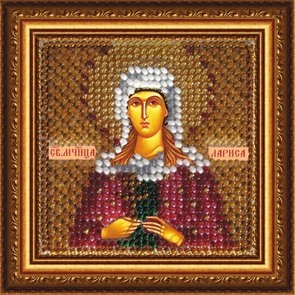 Вышивка бисером Вышивальная мозаика "Св.Муч. Лариса Готфская" с рамкой (6,5*6,5см) мини-иконостас