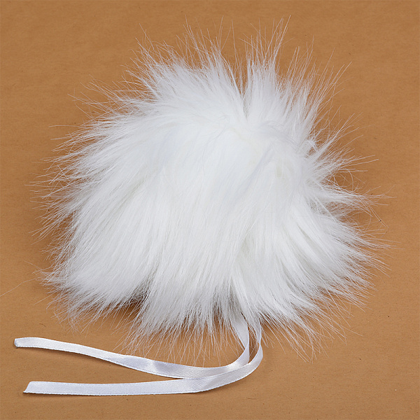 Помпон искусственный мех песец 17-18см белый №6 А в пакете RUS.PIP06														
