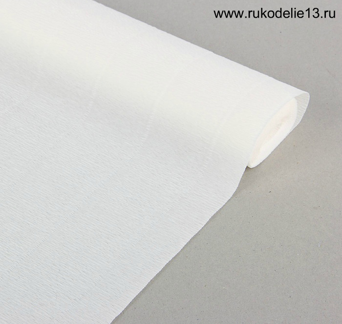 Бумага гофре белый 50см*2,5м 900