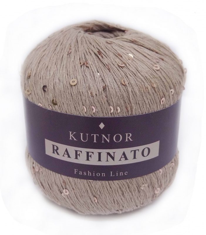 Пряжа "RAFFINATO" 051 беж 10*50 г. 415м 90% хлопок 10% пайетки  КУТНОР(Италия) 051														