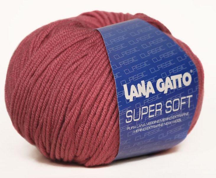Пряжа "SUPER SOFT" 13333 пыльная роза 10*50 г. 125м 100% меринос. шерсть экстрафайн  LANA GATTO 13333														