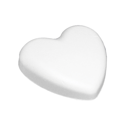 Пенопласт белый Сердце плоское-выпуклое d=14см