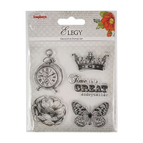 Штамп "Элегия. Время" (англ.) набор 10,5*10,5см  ScrapBerrys SCB4904021b														