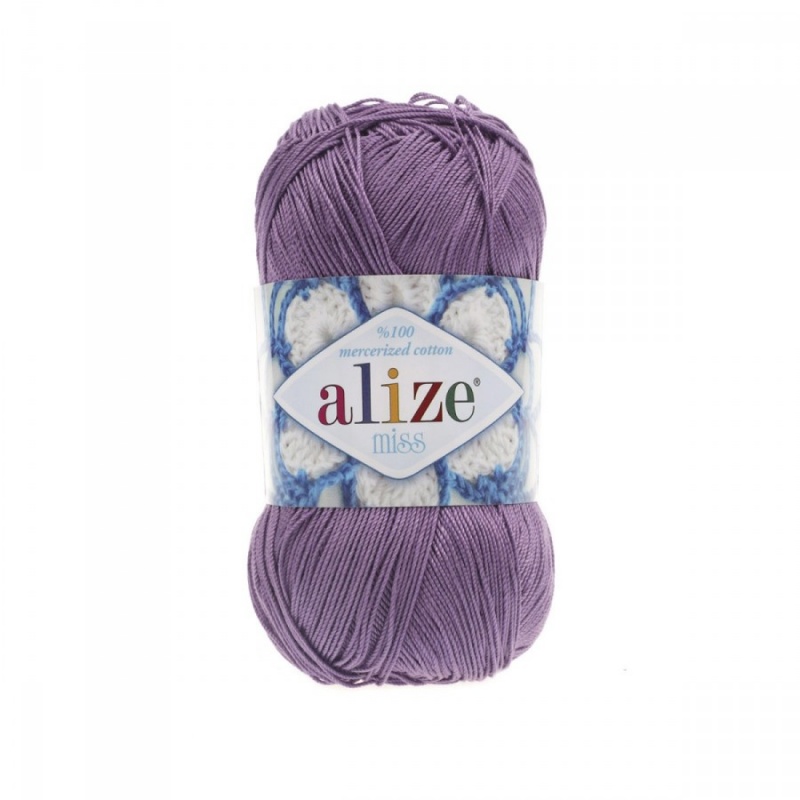 Пряжа "MISS" 247 пурпурный 5*50 г. 280м 100% мерсериз. хлопок  ALIZE