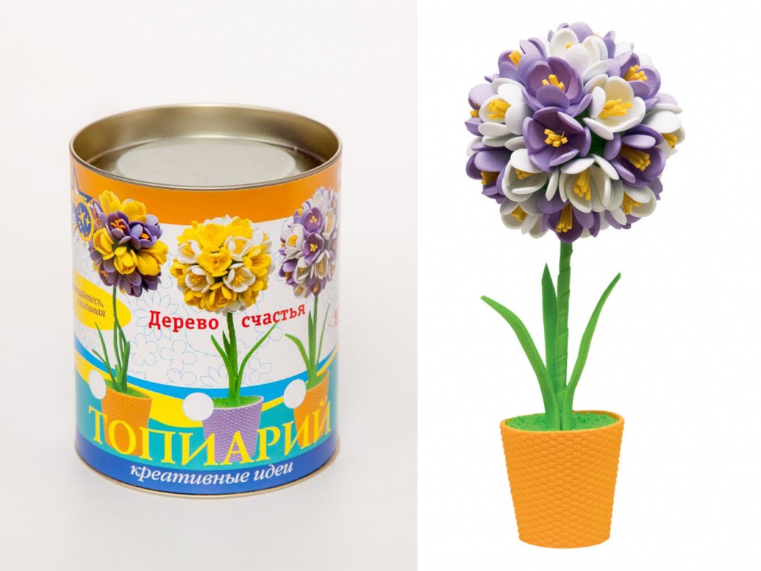 Набор для творчества "Дерево счастья. Крокусы бело-фиолет"  Волшебная мастерская ТПМ-09														