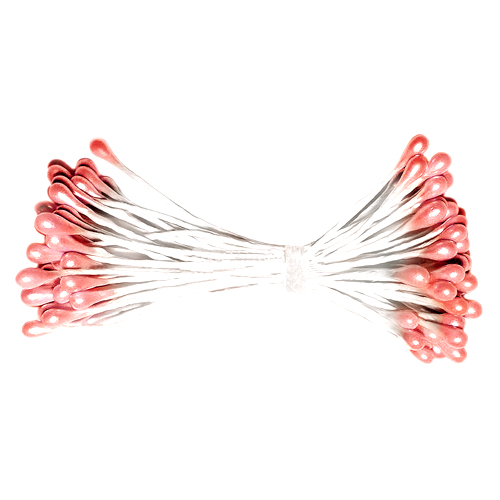 Тычинки для цветов двусторонние 55*2мм розовый (набор 1 связка)