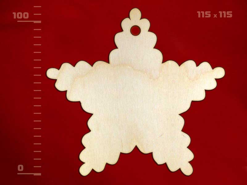 Заготовка для декорирования "Рождественская звезда" дерево  Полноцвет 131079	