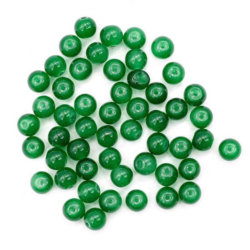Бусины стеклянные Candy 8мм цв. 26 зеленый 50шт.  АСТРА
