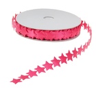 Лента фигурная  "Звездочки" 14мм ярко-розовый, 14мм*9м