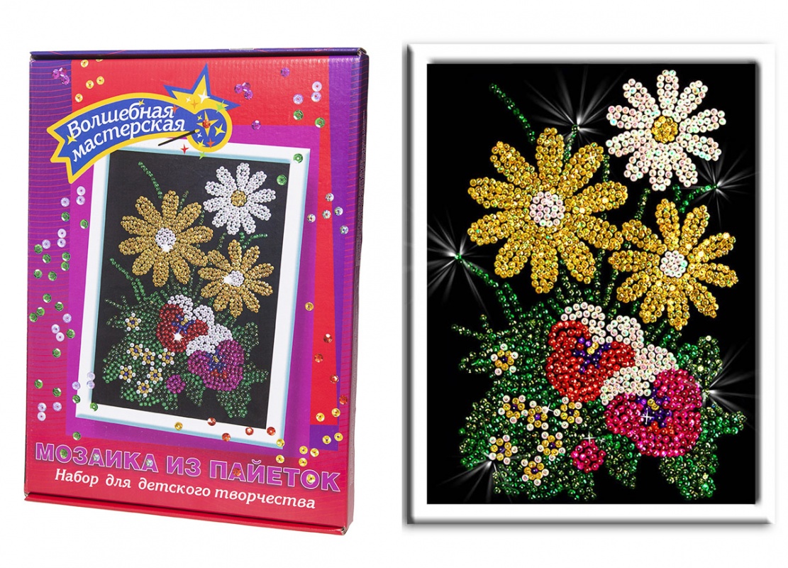 Набор для творчества "Картина из пайеток Букет"  Волшебная мастерская 016														
