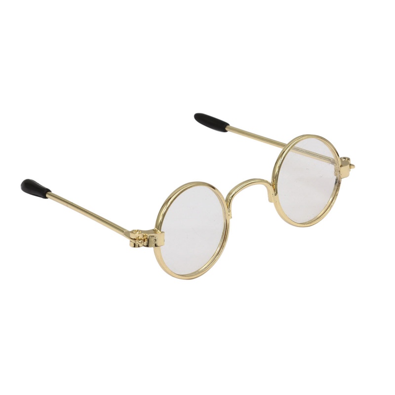 Очки для кукол без стекла металл цв. золото 8см диам. 7,5см набор 10шт. за 1шт. 7728290/AR1066														