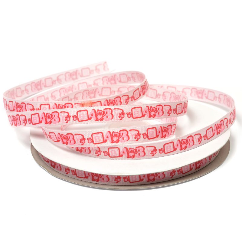 Лента репсовая "Baby" розовая 10мм, 10мм*45м  Маг 1020/22053