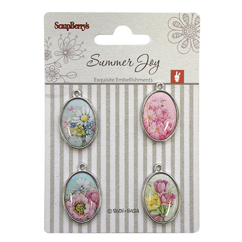 Декор Набор украшений металл. с эпоксидками Летняя Радость 2, 4шт.  SCRAPBERRYS SCB341136														