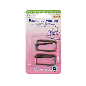 Рамка-регулятор 30/1,2"*20мм цв. пушечная бронза/черный никель набор 2шт. за 1шт.  Hemline 4502.30.NB/G002														