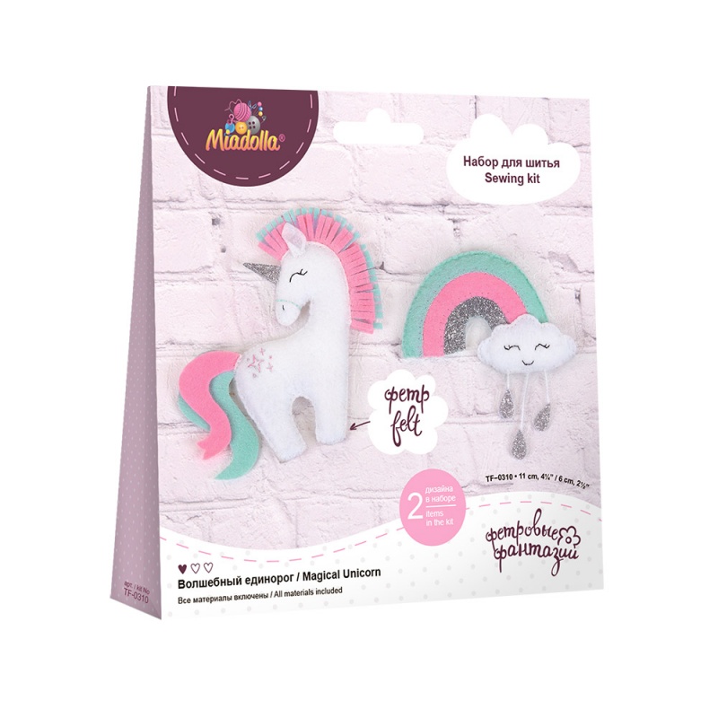 Набор для творчества "Шитье мягкой игрушки "Волшебный единорог" фетр  Miadolla TF-0310														