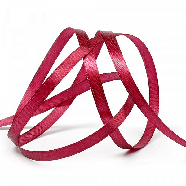 Лента атласная  6мм 3089 т.бордовый, 6 мм*27,4м за 1 м 3089														