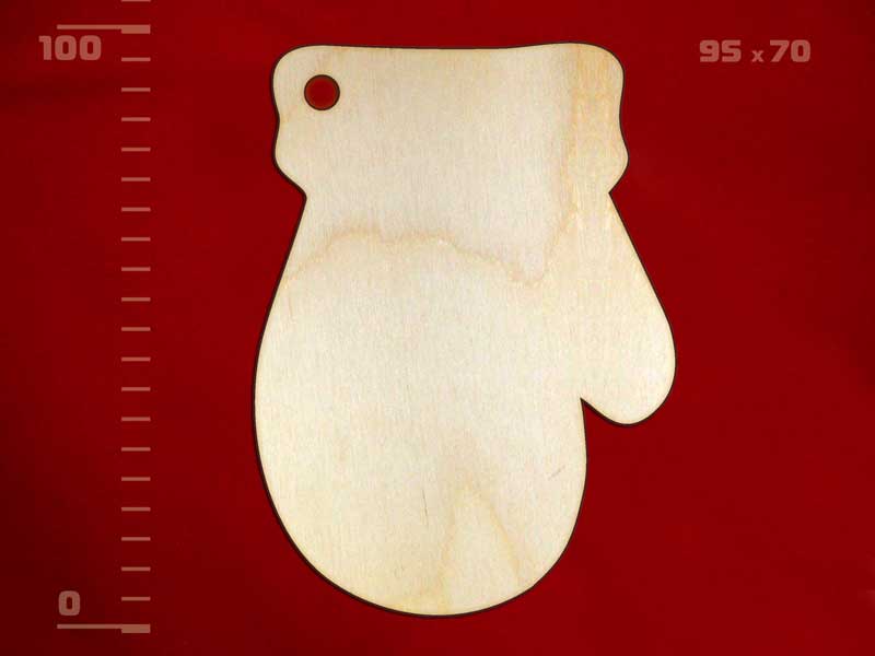 Заготовка для декорирования "Варежка" 70*95 дерево  Полноцвет 131076														