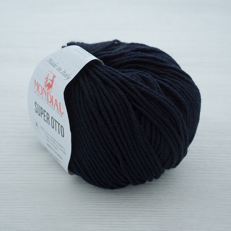 Пряжа "Super Otto" 417 чернильно-синий 10*50 г. 90м 100% мериносовая шесть extrafine  Mondial 417														