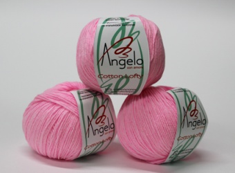 Пряжа "COTTON LOFTY" 021 розовый 10*50 г. 200м 50% хлопок, 50% акрил