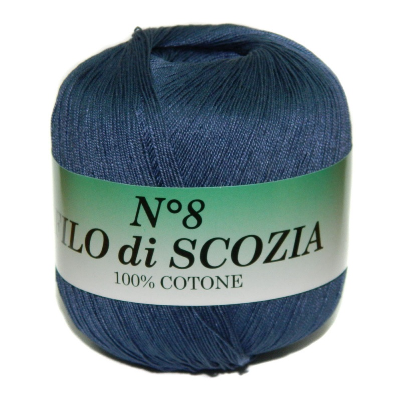 Пряжа "FILO di SCOFIA №8"  67 синий 10*50 г. 340м 100% хлопок  Италия 67														