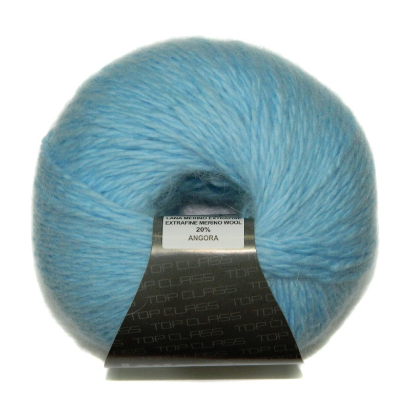 Пряжа "CLASS" 5223 голубой 10*50 г. 125м 80% меринос. шерсть экстрафа 20%ангора  LANA GATTO 5223														
