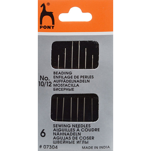 Иглы для бисера №10-12 (набор 6шт.) Pony 07304 Иглы для бисера №10-12 (набор 6шт.) Pony 07304