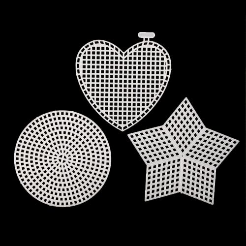 Канва пластик микс (сердце, круг, звезда) маленькая набор 3шт. 7707132														