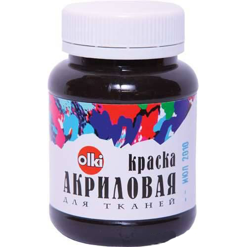 Краски акриловые  1цв. черная глубокая 100мл  Olki 405062														