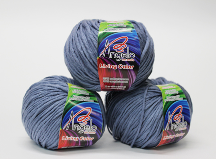 Пряжа "LIVING COLOR" 16 голубой 10*75 г. 100м 20% хлопок 80% акрил  Наследие 16														