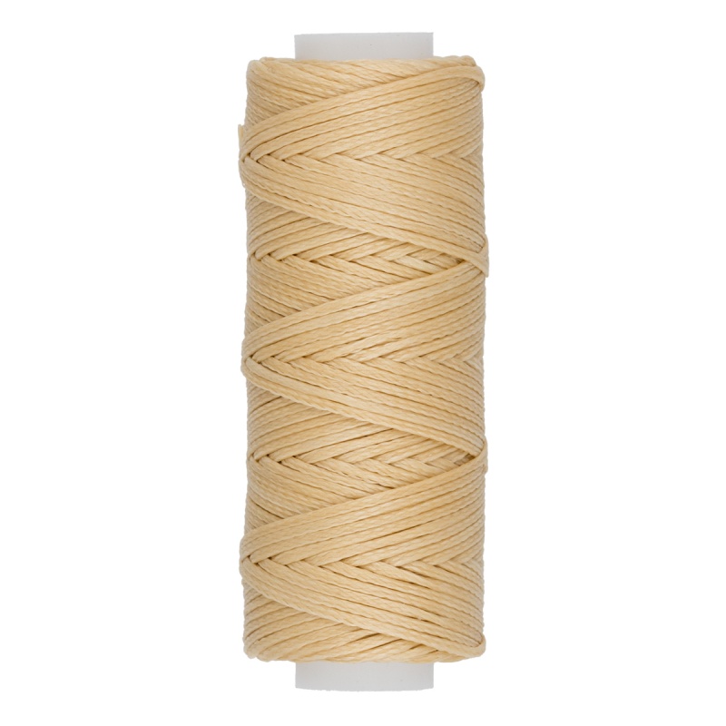 Нитка для кожи цв. св. бежевый состав вощеные 0,8мм*25м 100% полиэстер LC-001														