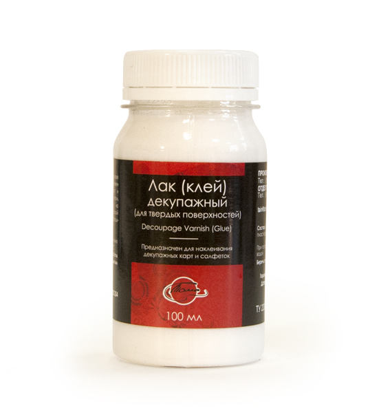 Лак-клей декупажный для твердых поверхностей 100 мл  ТАИР 1201304														