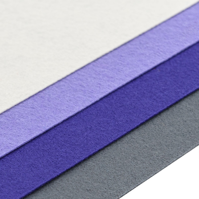 Фетр набор №7 4 листа (желтый, сирен, фиолет, серый) жесткий А4 1мм  АСТРА 7730790														