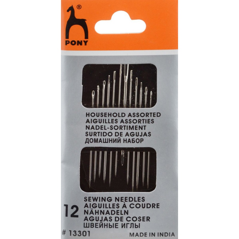 Иглы "Ассорти" - домашний набор (в пачке 12шт.)  Pony
