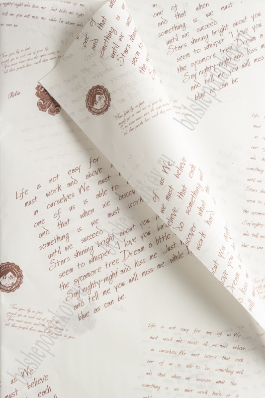 Бумага упаковочная "Письма" SF-2364 белый 58*58 см 811-250/SF-2364														