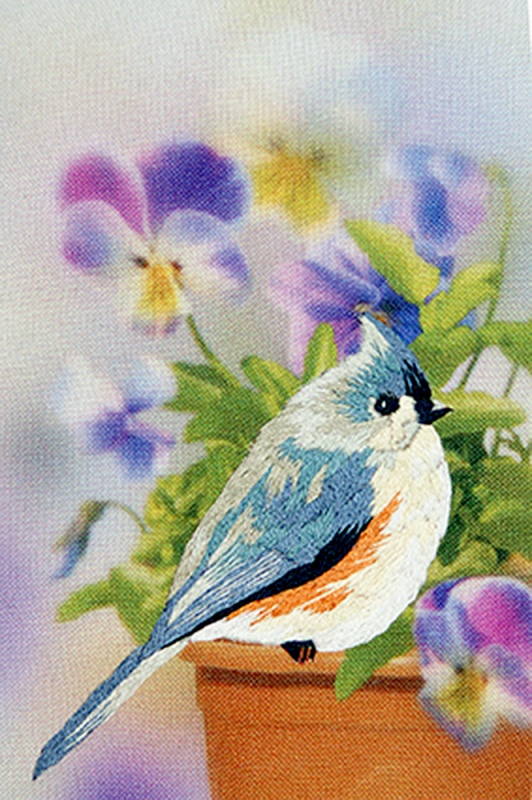 Вышивка гладью Рисуем иглой "Нежданный гость" на холсте 10*15см