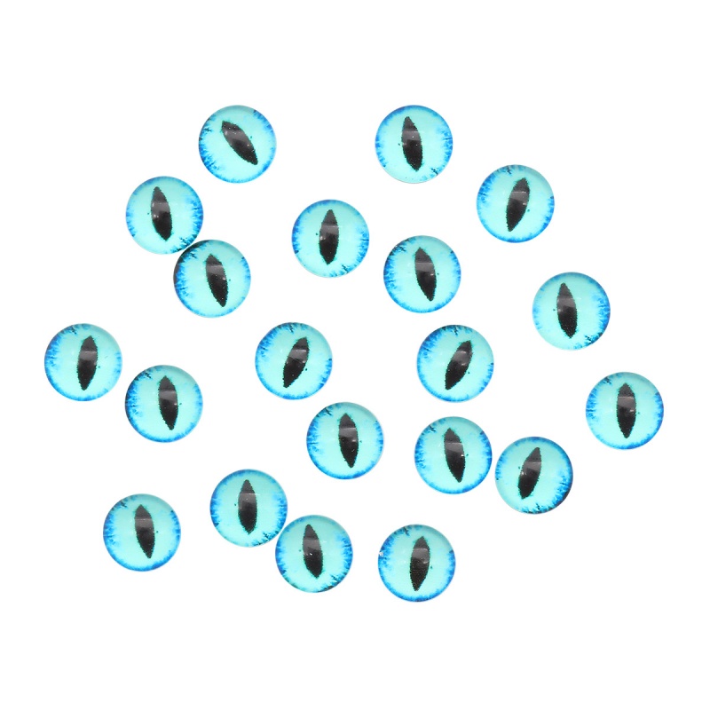 Глаза стеклянные 10мм с фиксированными зрачками голубой клеевые за 1шт. 7723534/3AS-109														